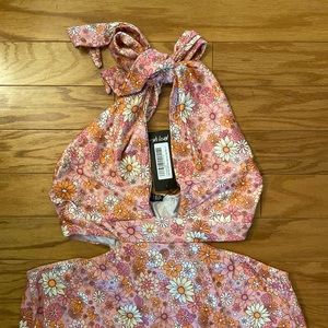 Pink floral Nasty Gal maxi dress.